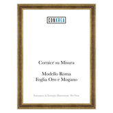 Cornice Classica su Misura - Modello Roma Foglia Oro e Mogano
